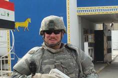 Kirk Marino in military uniform while deployed on active duty